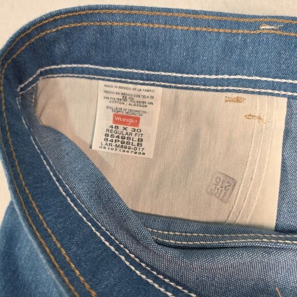 Wrangler Flex Fit Waist Denim Jean 85498LB Men's 46x30 Bar Tab Closure NWT - Picture 7 of 9
